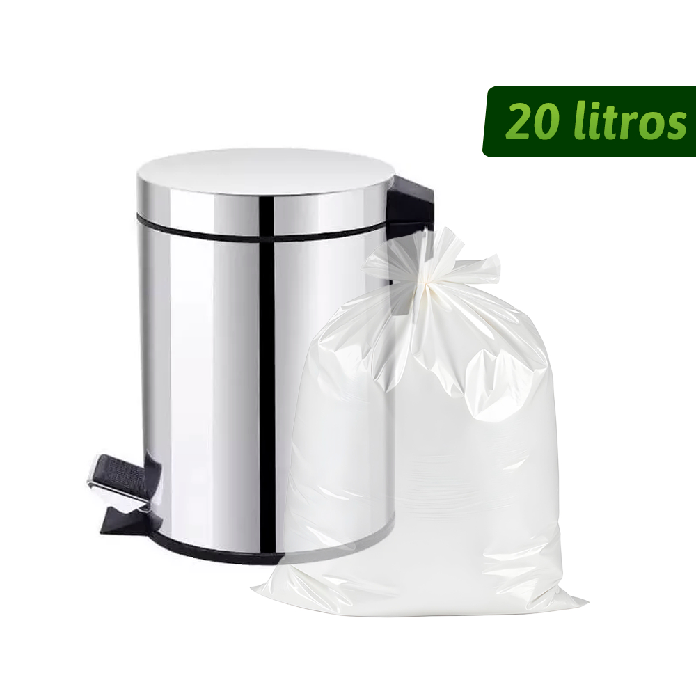 Kit Sacos De Lixo Transparente 20 Litros Resistente e Reforçado 30 50 100 Unidades Sustentável