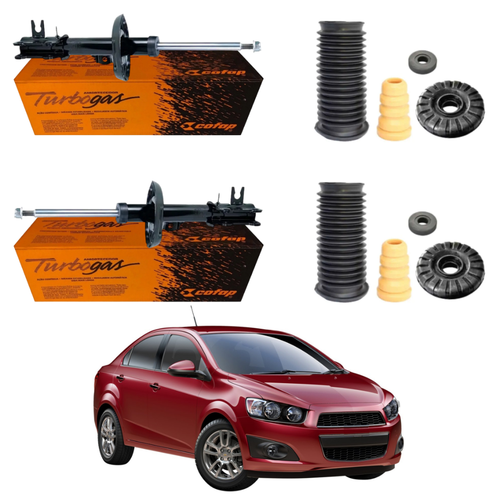 PAR AMORTECEDOR DIANTEIRO SONIC 2012 A 2014 ORIGINAL COFAP + KITS
