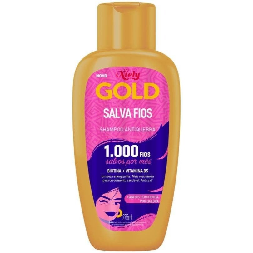 Shampoo Niely Gold Salva Fios Com 275ml em Oferta na Shopee