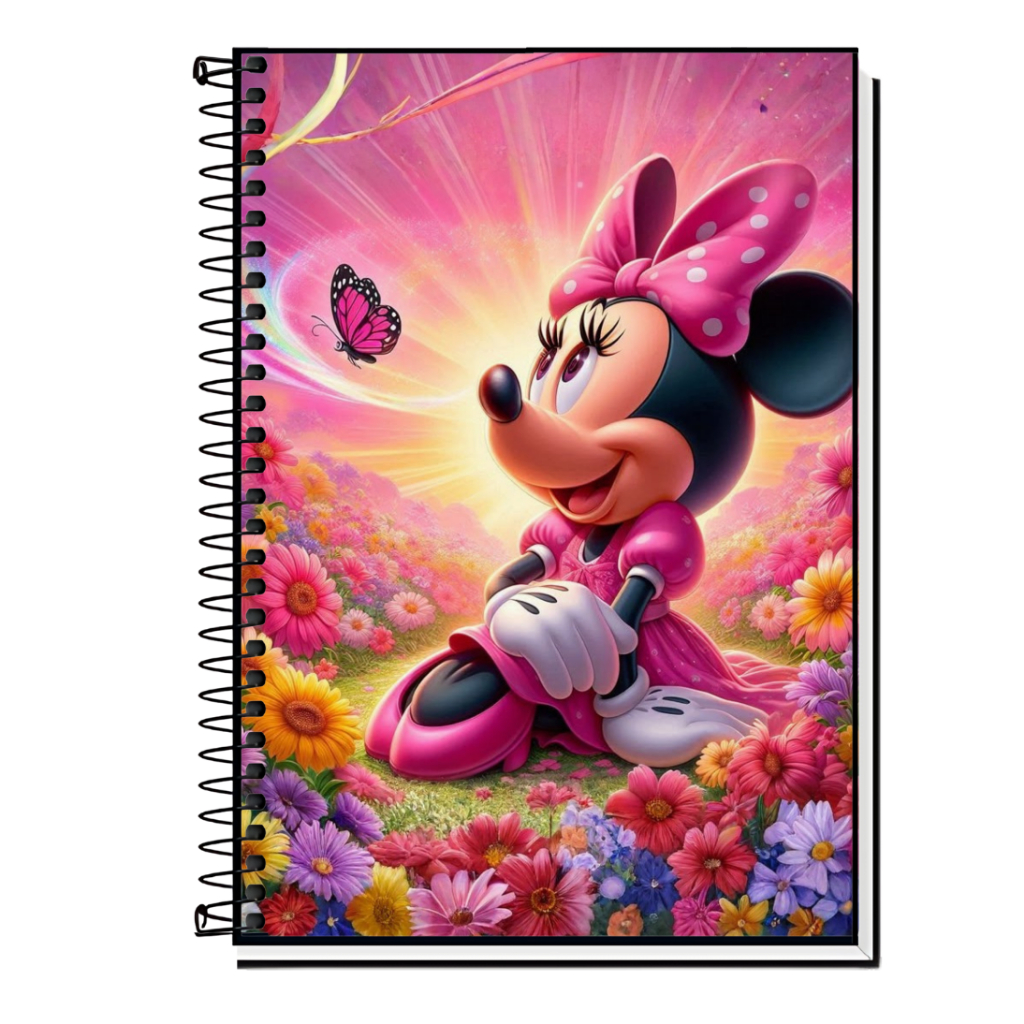 Caderno Minnie | Doce & Delicada | Capa Dura & Espiral – 1,10,15 ou 20 Matérias | Estilo Clássico | Volta às Aulas em Oferta na Shopee
