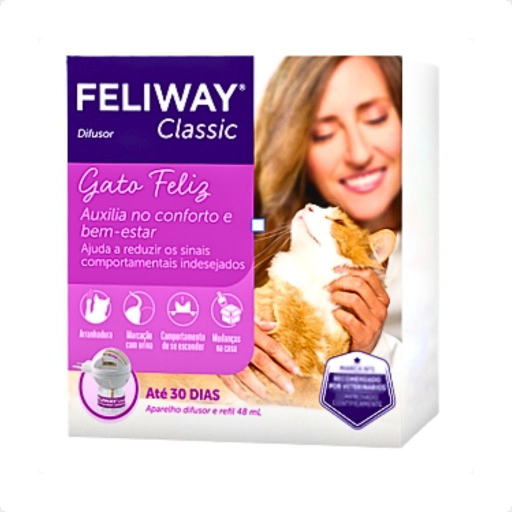 Feliway Classic Ceva para Gatos - Difusor + Refil 48 mL em Oferta na Shopee