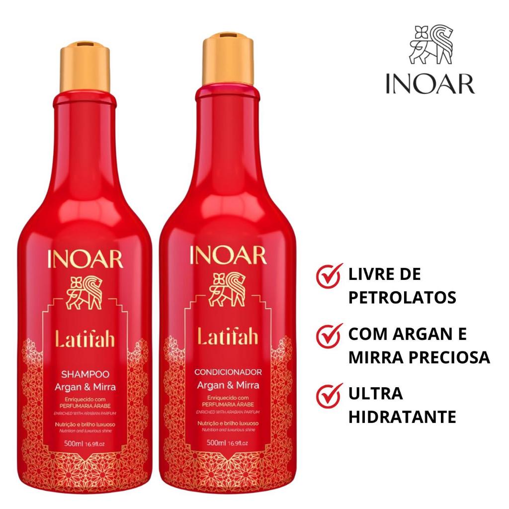 Inoar - Kit Latifah Argan e Mirra Shampoo e Condicionador 500ml| Envio IMEDIATO ! em Oferta na Shopee