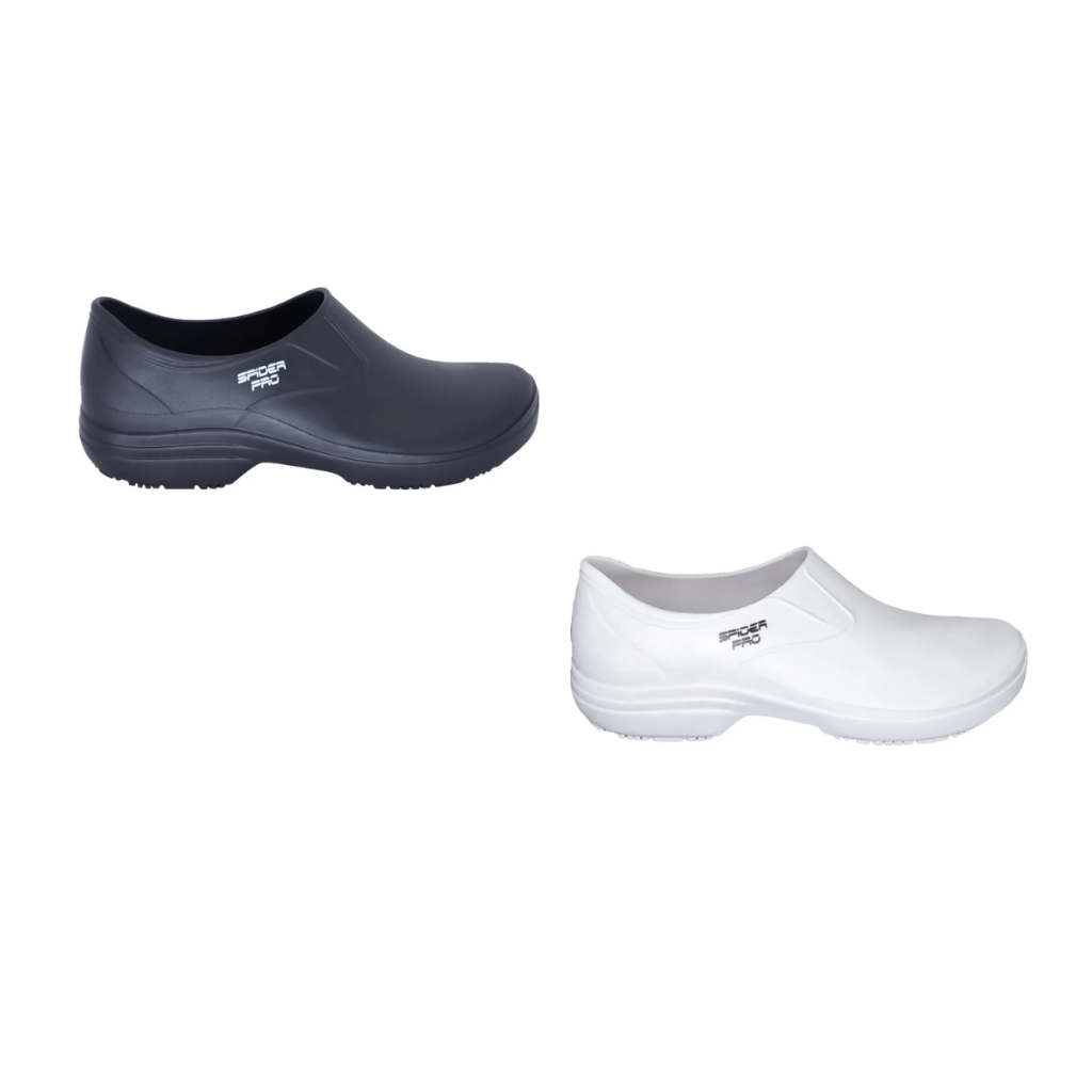Sapato Babuche Spider Pro Antiderrapante Profissional Enfermagem Hospital Clinica Serviços Gerais Cozinha Monseg Limpeza