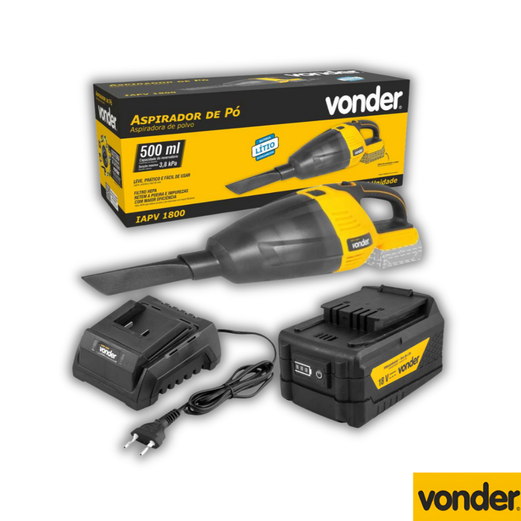 Aspirador De Pó Sem Fio Vertical IAPV1800 Com Bateria 2Ah e Carregador Vonder