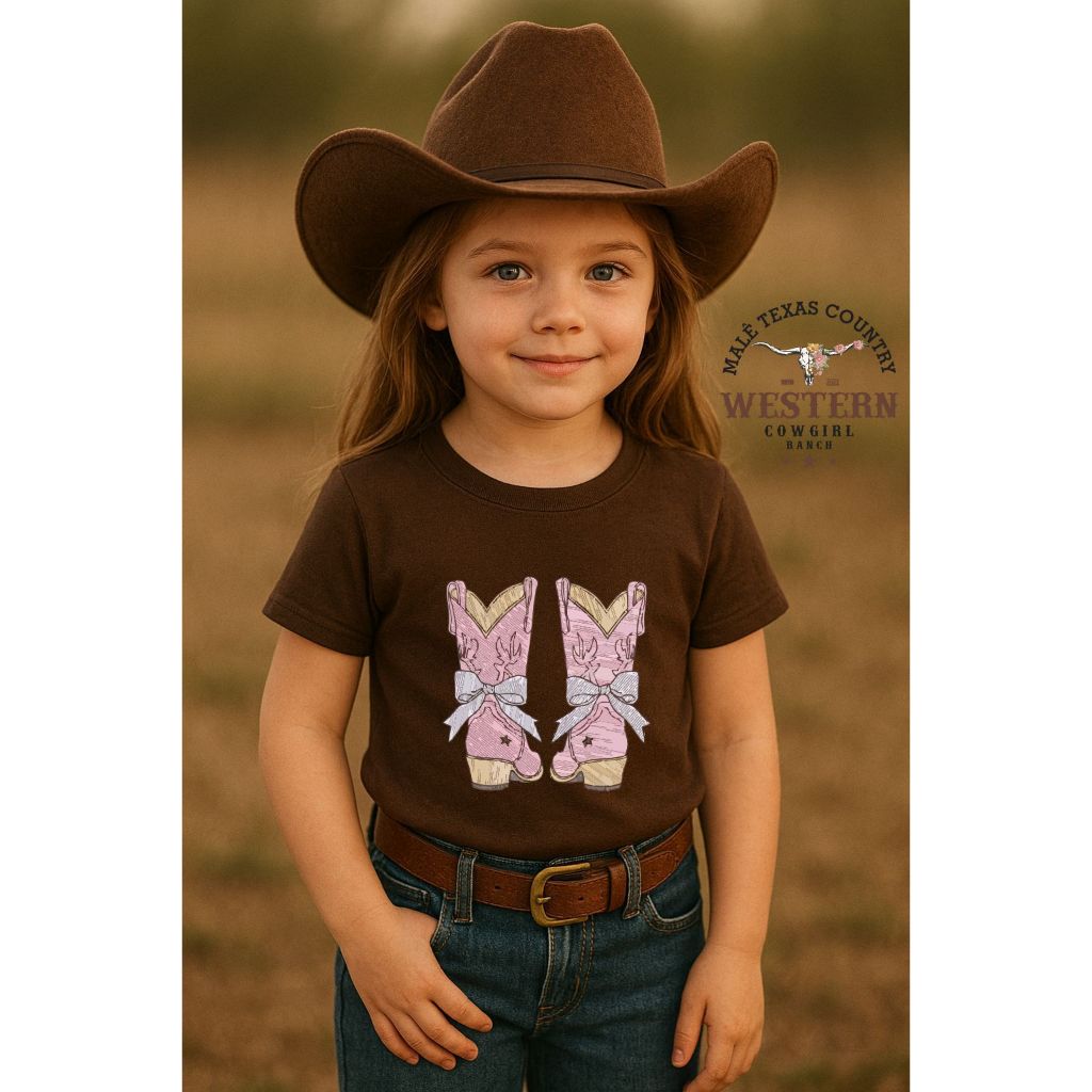 Camiseta Infantil Feminina Texana Moda Country Crianças Algodão Novidade