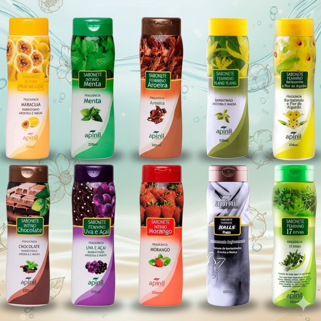 Sabonete Intimo Apinil Feminino Super Cheirosos Lavagem Feminina 12 unidades