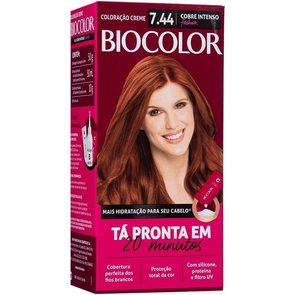 Tinta De Cabelo Biocolor Cobre Int 7.44 Mini em Oferta na Shopee