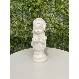 Imagem De Santa Terezinha bebê 15cm - Em Gesso Cru - Acabamento Impecável - Rico Em Detalhes. em Oferta na Shopee