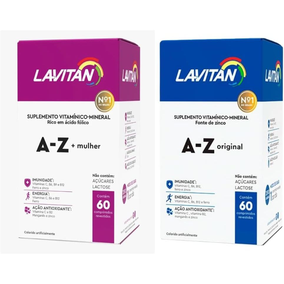 Kit 02 Lavitan 1 Az Mulher + 1 Az Homem 60 Comprimidos Cimed em Oferta na Shopee