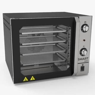 Forno Convector Venâncio Smart Basic Modelo 4 Esteiras com Corpo Preto e Painel Inox 220V FCSB4EPRIN