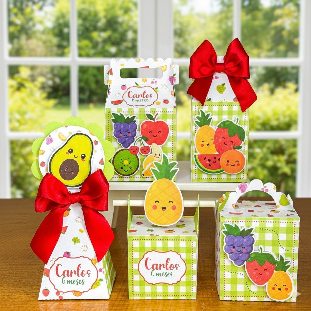 KIT FESTA FRUTINHA ,Personalizado, pegue e Monte Lembrancinha - Aniversário - Caixinha Personalizadas - papelaria