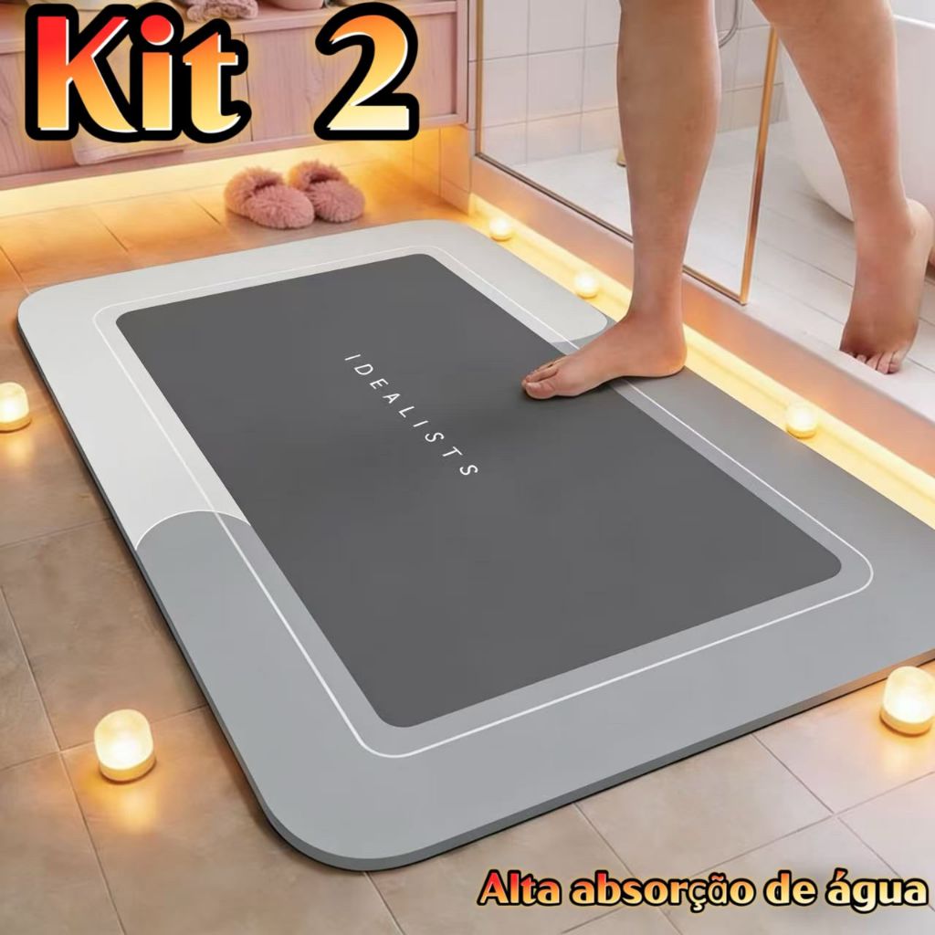 KitTapete Antiderrapante de Banheiro Super Absorvente,Tapete Absorvente Antiderrapante Para Banheiro/Porta De Entrada