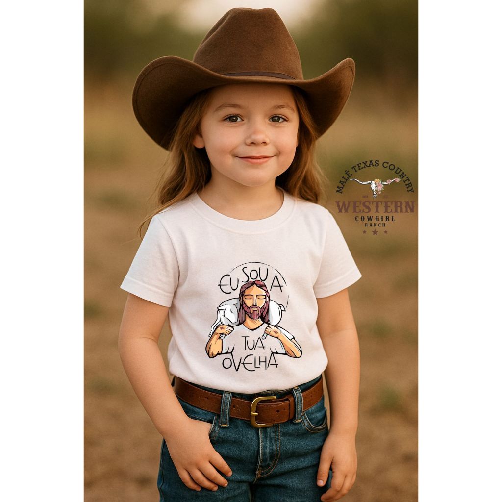 Camiseta Infantil Estampa Jesus Religiosa Moda Criança Delicada