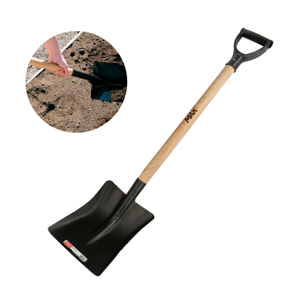 Pá Quadrada Com Cabo de Madeira Reforçado 71cm Max - Promoção