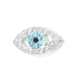 Berloque olho grego separador cravejado banhado a prata em Oferta na Shopee