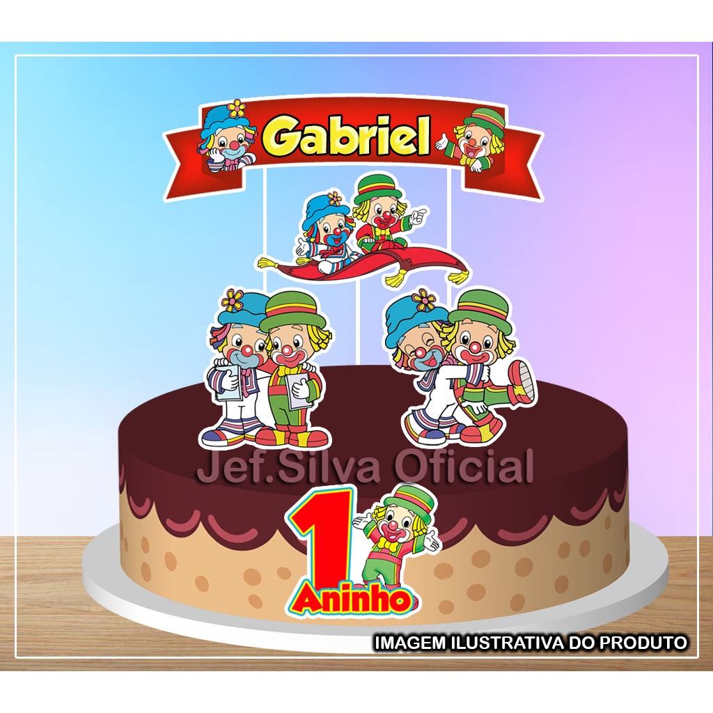 Topo Topper de Bolo Patati e Patatá Personalizado Com Nome