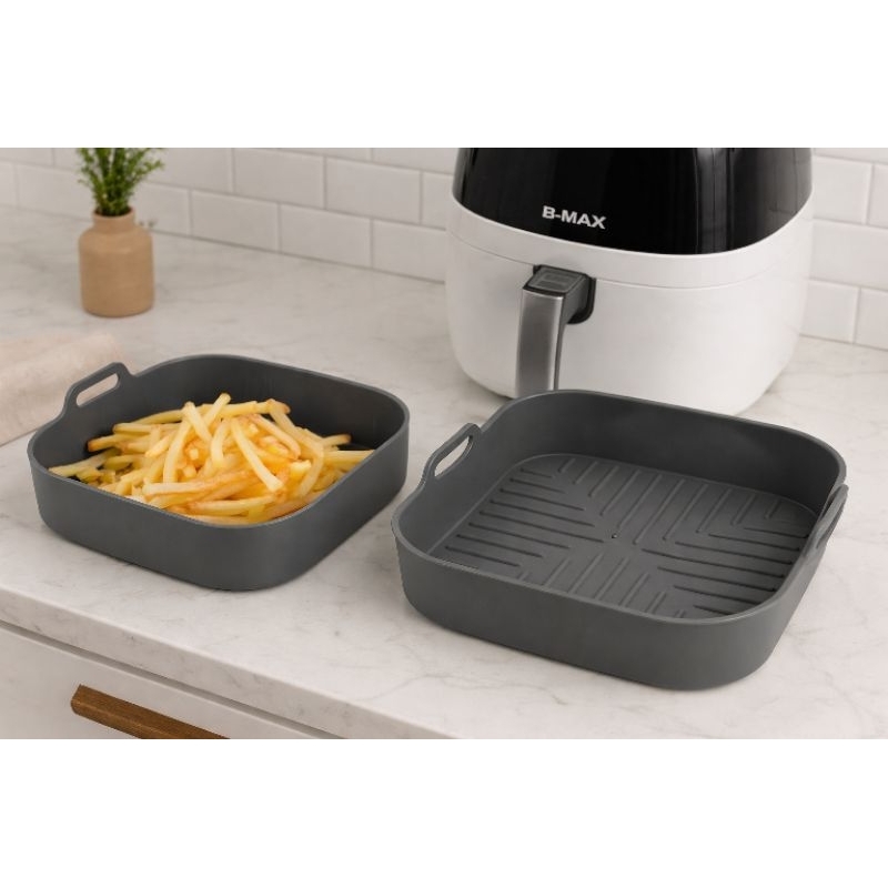 forma silicone air fryer, acessório para air fryer, forma antiaderente silicone MODELO QUADRADO