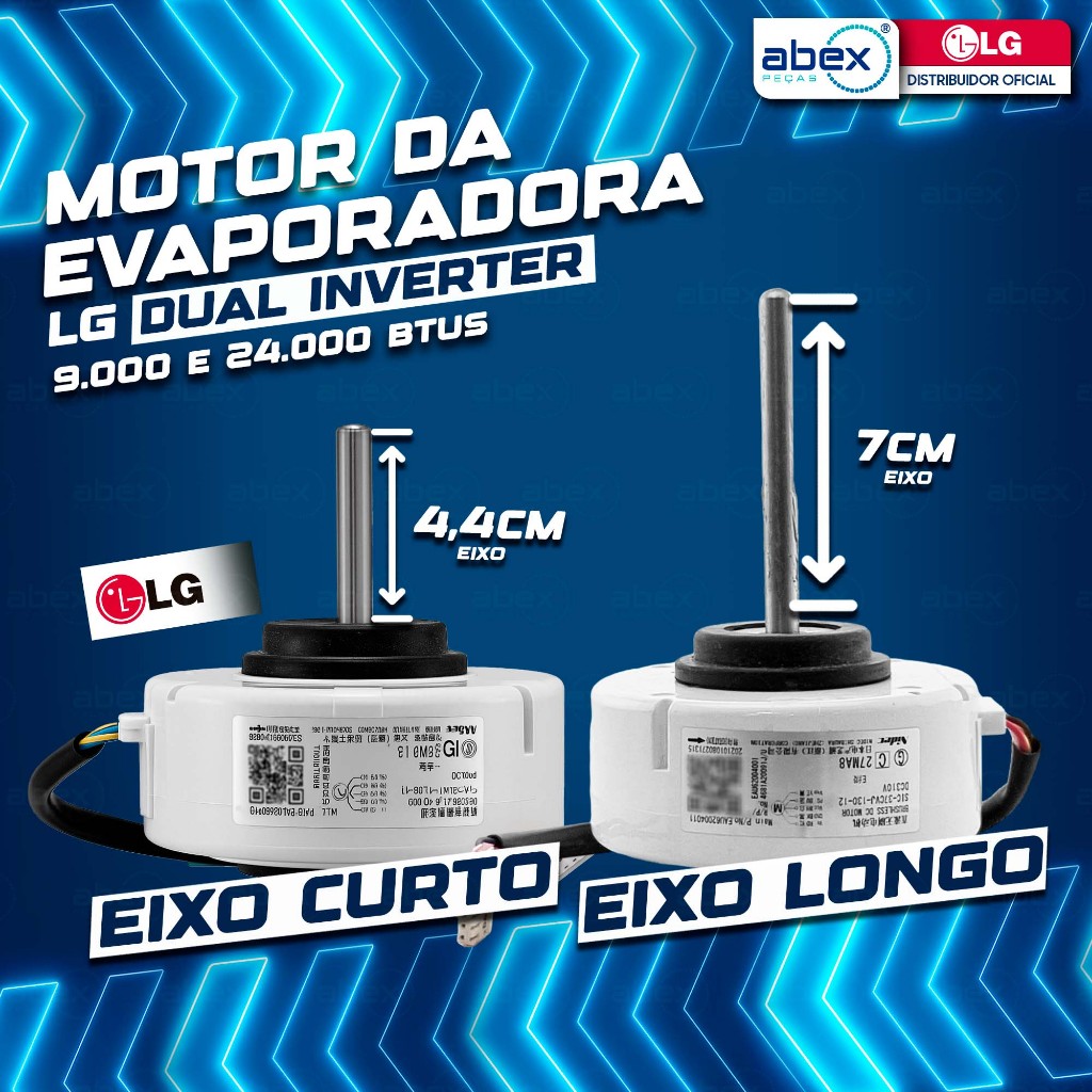 Motor Ventilador Evaporadora Ar LG Inverter 7000 A 24000 Btus EAU62004010 EAU62004011 Novo Original