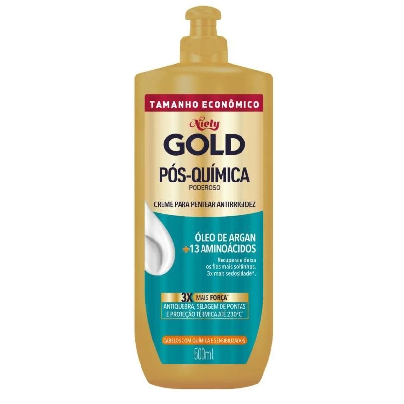 Creme Para Pentear Niely Gold Pós-Química Poderoso Com 500ml