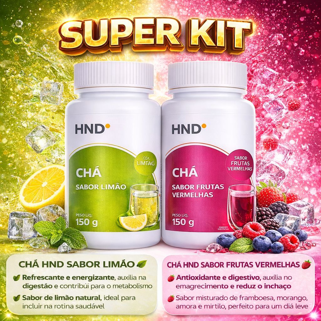 kit chá limão + chá de frutas vermelhas emagrecimento e antioxidante 150g cada hinode