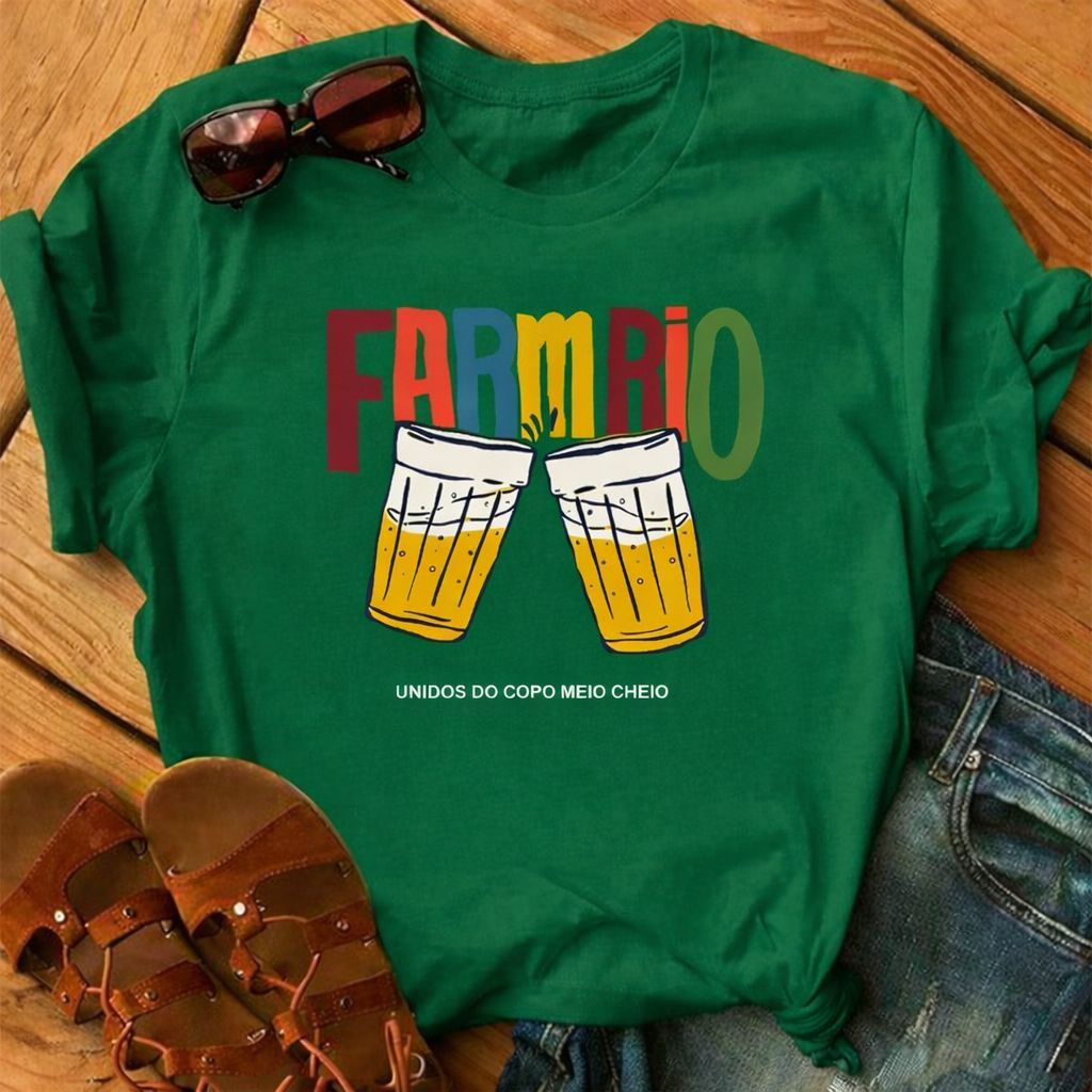 Camisa Feminina Brasil Personalizada Camiseta Gola Redonda 100% Algodão Estilosa