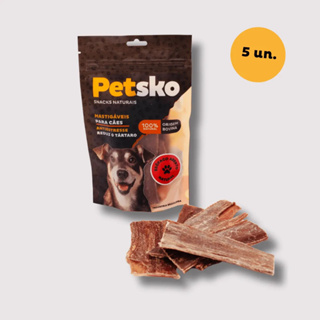 Petisco PetSko Esôfago Desidratado Bovino Natural Aberto 5 UND em Oferta na Shopee