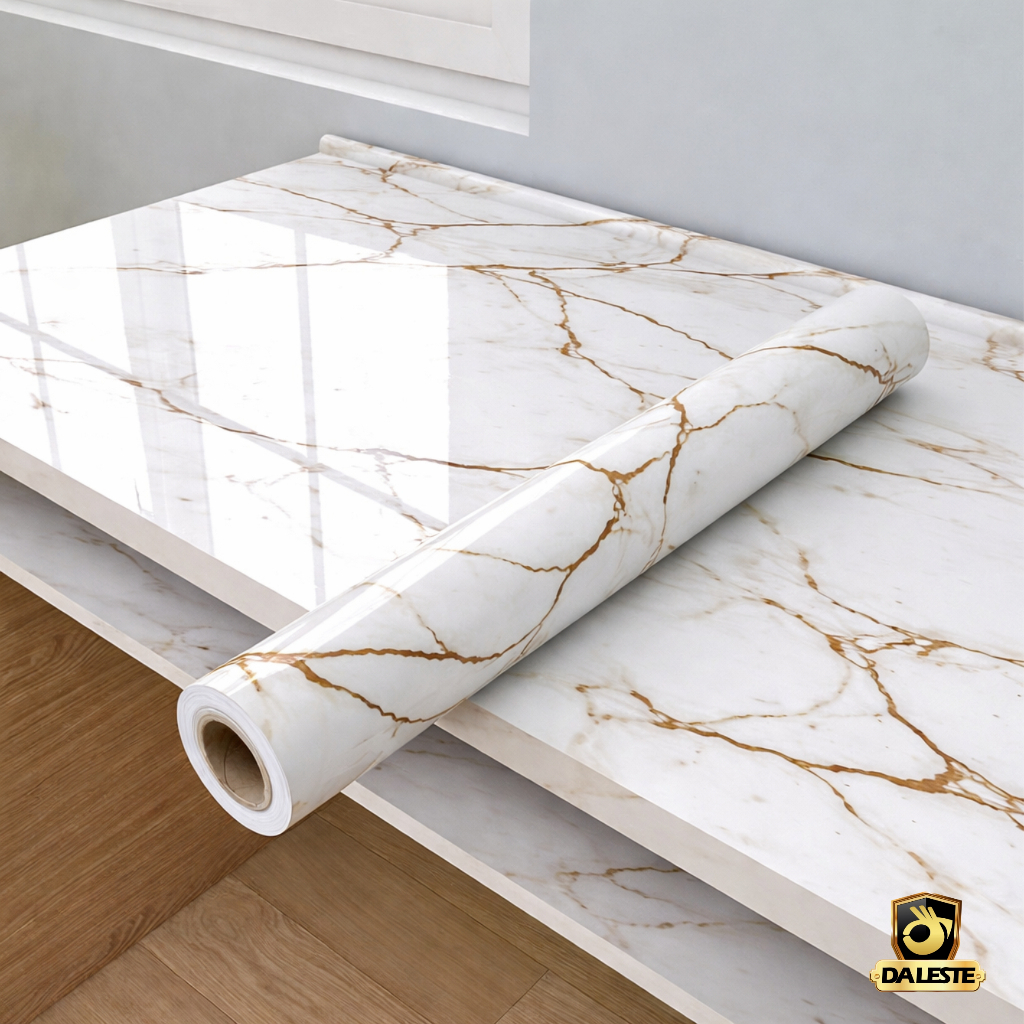 Parede Autoadesivo Vinil Mármore  Calacata Brilho 1,2M X 1M Decoração Resistente Impermeável Armário em Oferta na Shopee