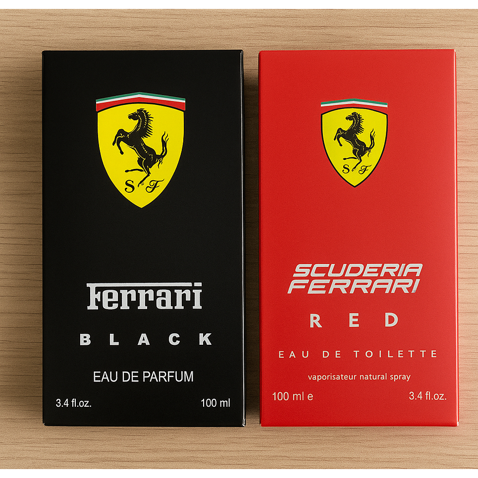 Kit 2 perfumes masculino Ferrari Black e Ferrari Red - 100ml cada em Oferta na Shopee