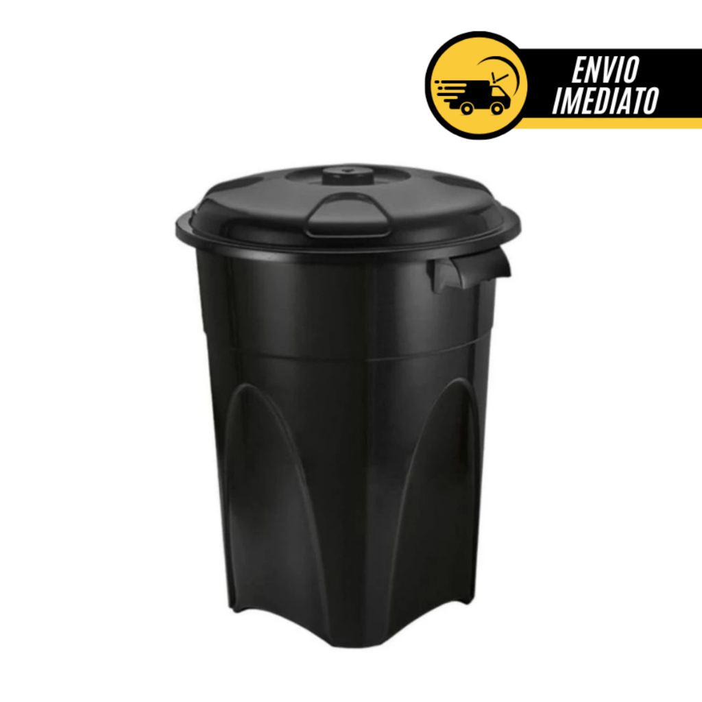 Lixeira Preta Cesto De Lixo Grande Cozinha 100 Litros Reforçado Cor Preto em Oferta na Shopee