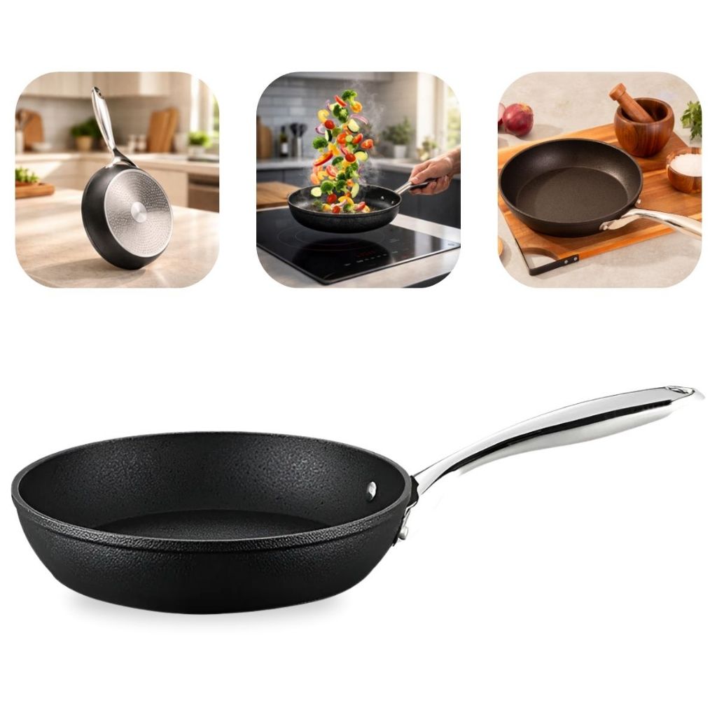 Frigideira Mimo Style Black & Rock 28cm ou 24cm para Cozinhar no Dia a Dia com Revestimento Antiaderente