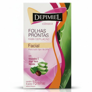 Folhas Depilátorias Facial com Aloe vera 16 unidades - Depimiel em Oferta na Shopee