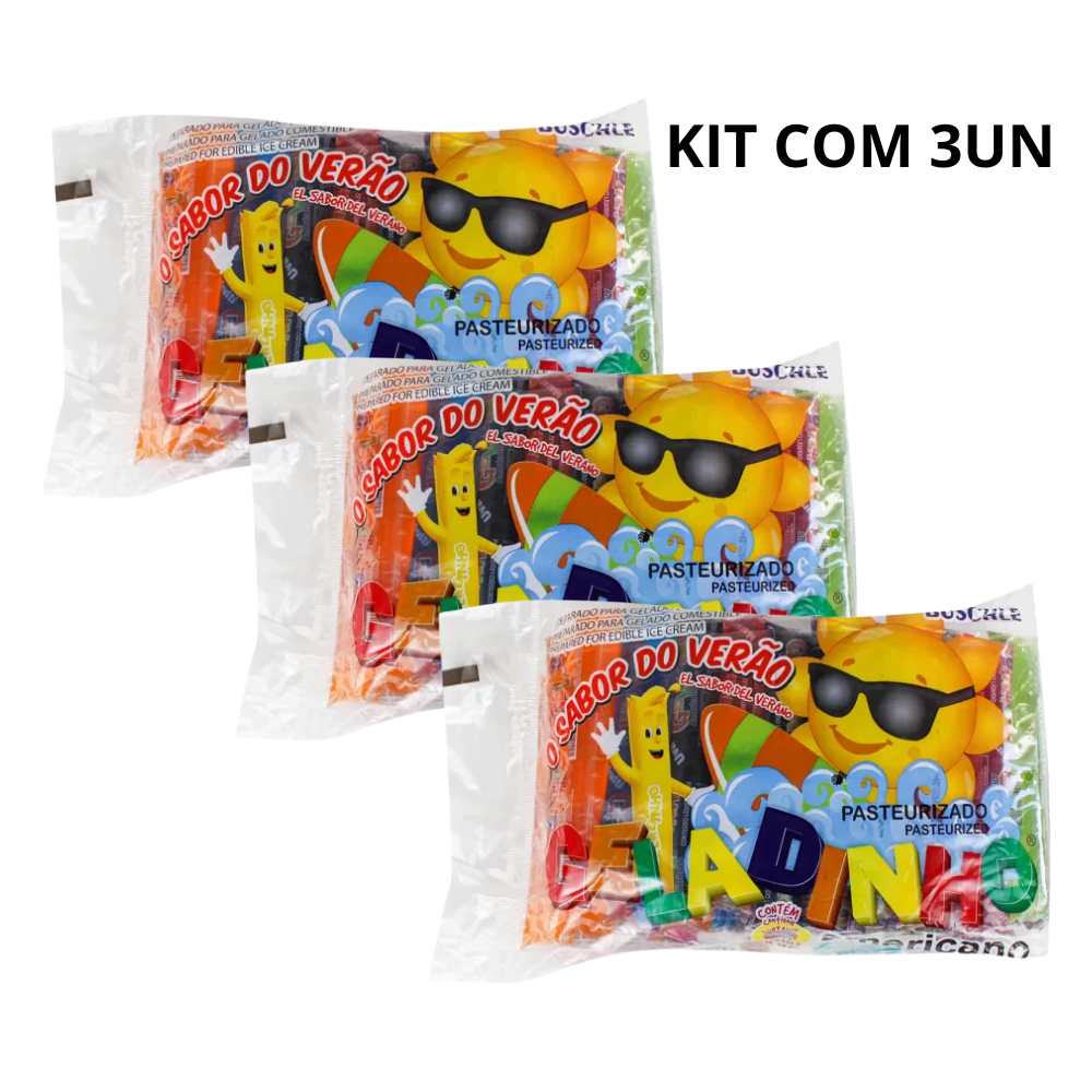 Kit 3x Geladinho Americano Pacote Com (55mlx40) Sortidos Buschle em Oferta na Shopee