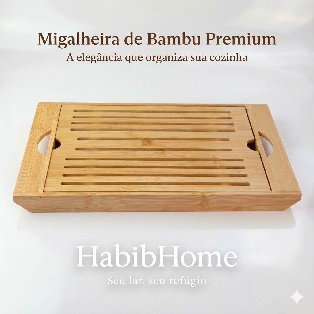 Bandeja Migalheira 4 em 1 de Bambu – Multiuso para Pães, Café e Panelas em Oferta na Shopee