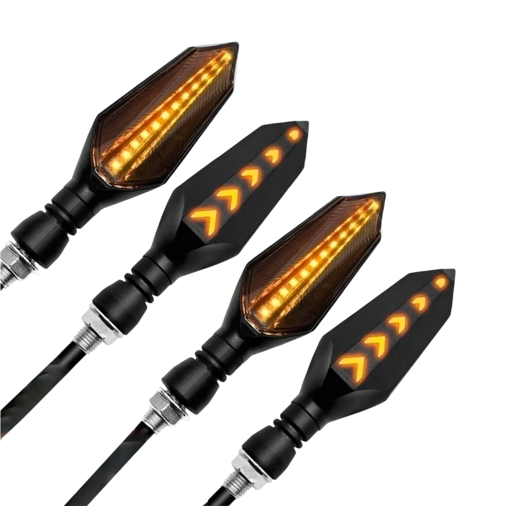 KIT 4 PISCA SETA LED SEQUENCIAL MOTO UNIVERSAL HONDA TITAN FAN XRE300