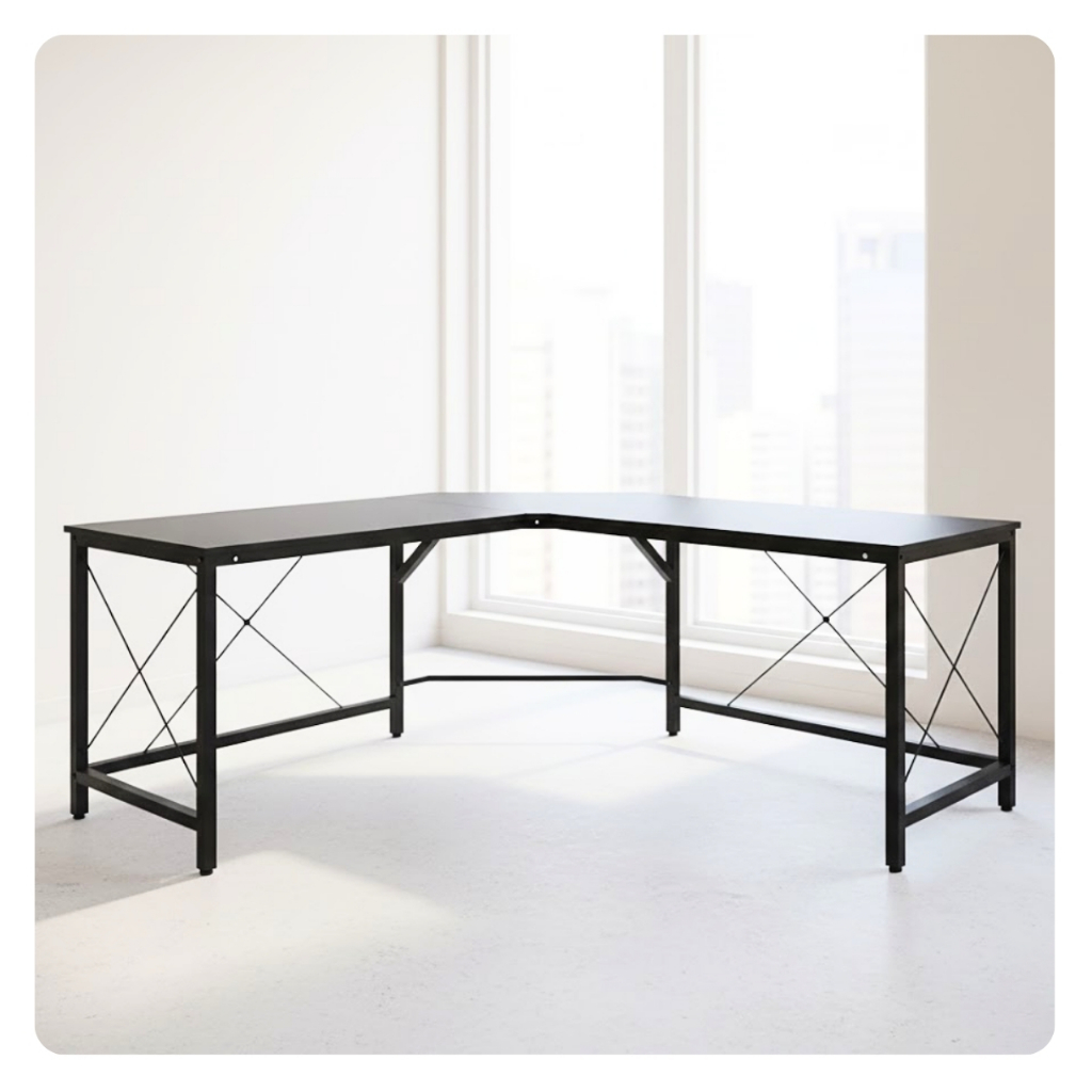 Mesa Escritório Em L Estilo Industrial Funcional Home Office