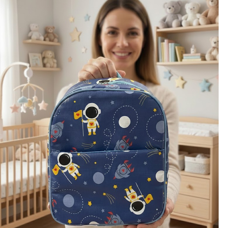 Mochila Bolsa Maternidade Mãe e Bebê Astronauta
