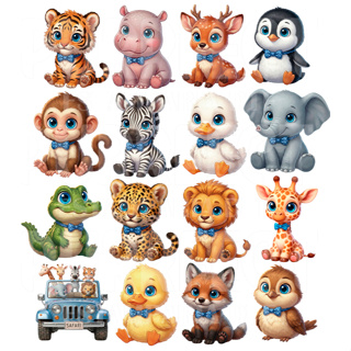 16 Apliques Safari Termocolante Menino e menina Para Aplicar Em Tecido Estampa Em DTF Stitch Guerreiras do KPOP em Oferta na Shopee