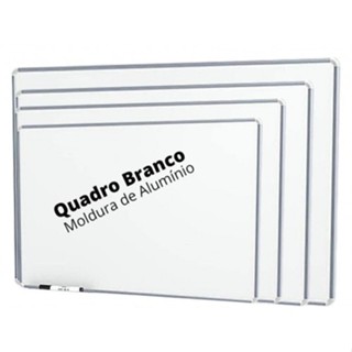 Quadro Branco Moldura em Alumínio Lousa + 4 Pincel + Apagador - Tamanho 60x40 ou 70x50 em Oferta na Shopee