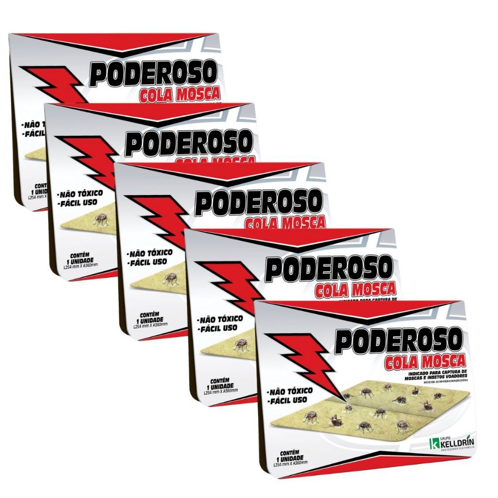 Kit 5 Und Pega Mosca Poderoso Cola Mosca E Insetos Voadores inseticida doméstico