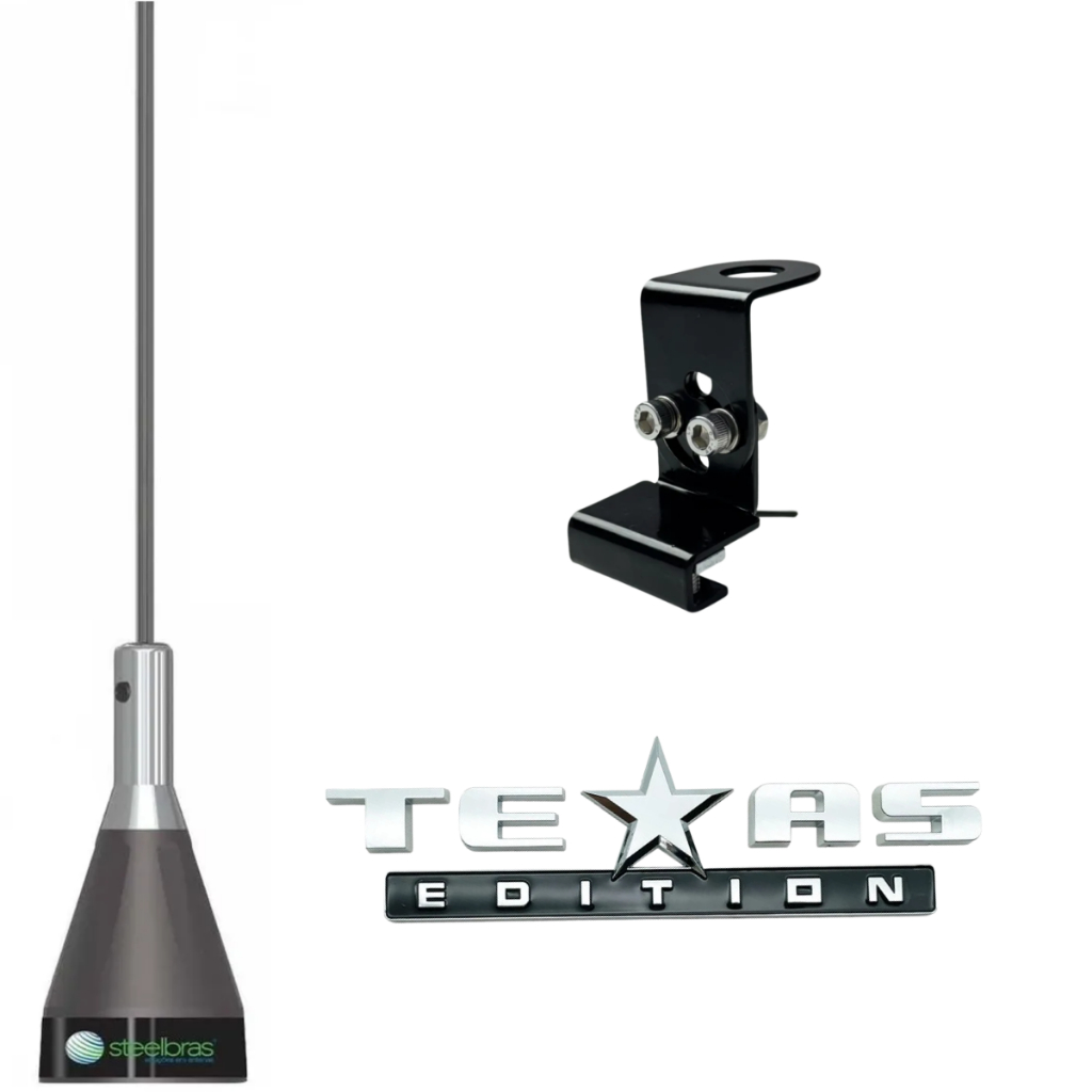 Antena Px  Com Suporte Porta Malas Adesivo Texas USA Edition