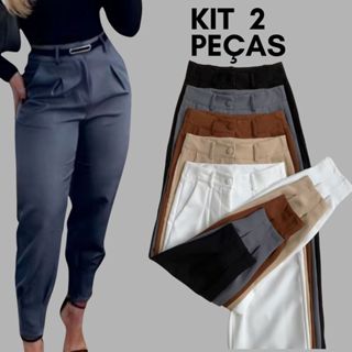 kit 2 calças de alfaiataria premium trabalho, escritório, reuniões, eventos sociais em Oferta na Shopee