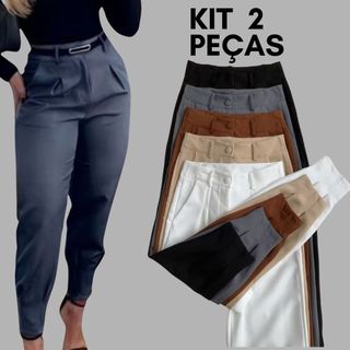 kit 2 calças de alfaiataria premium trabalho, escritório, reuniões, eventos sociais