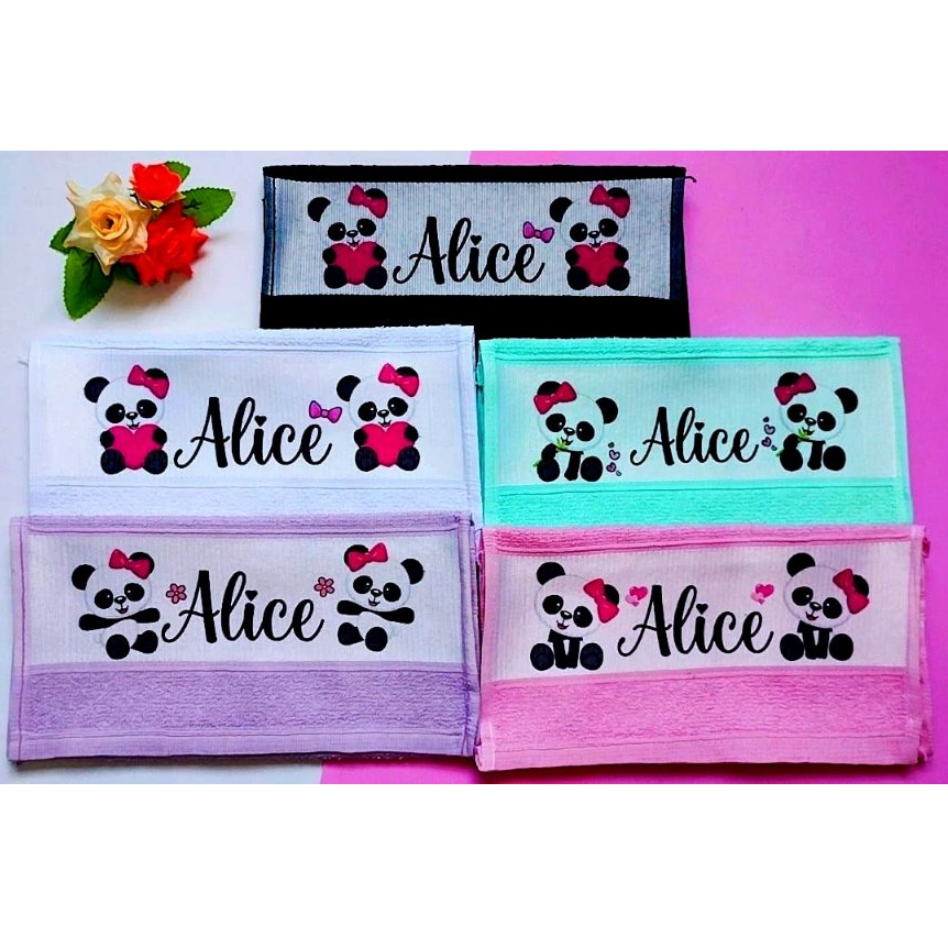 5 Toalhinha de Boca Infantil Personalizada com Nome Toalha de Mão boca em Oferta na Shopee