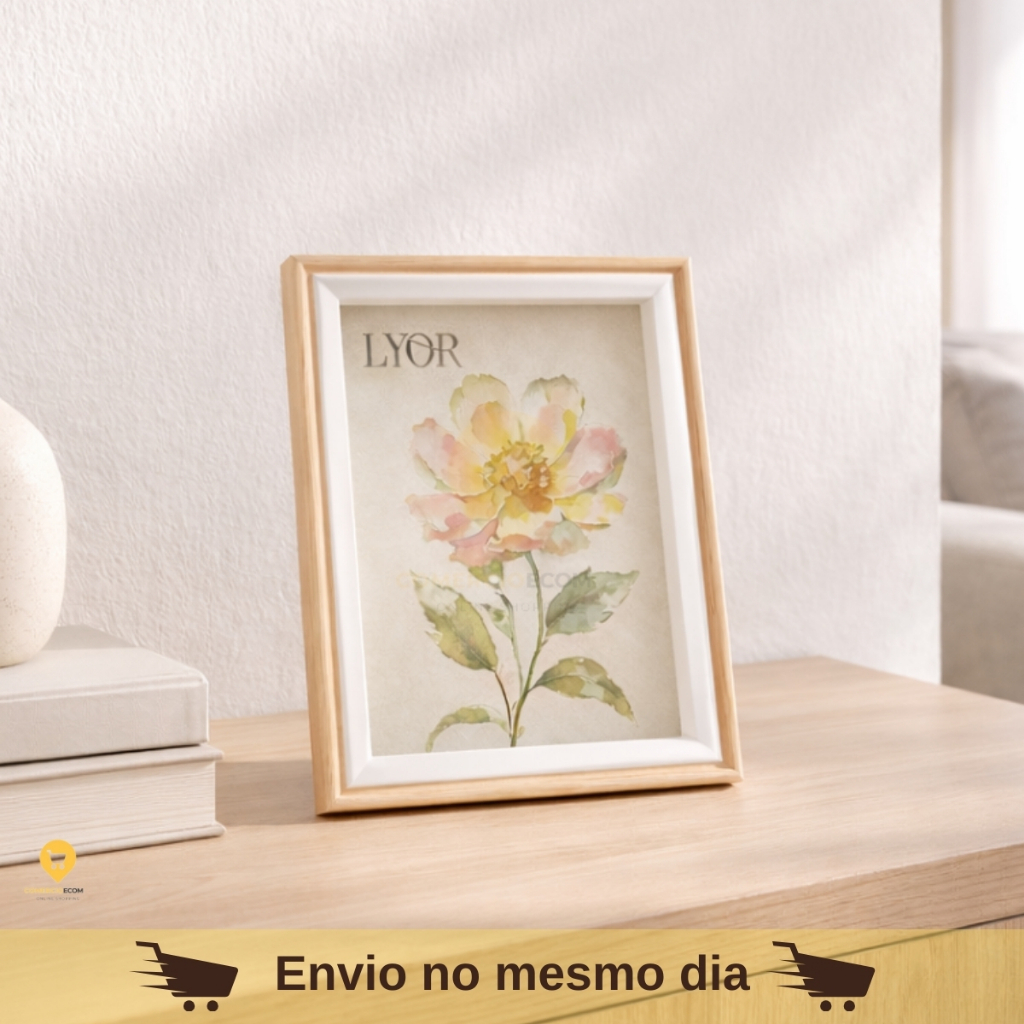 Porta Retrato Madeira Mdf 10x15 Vidro Decoração Mesa Sala Moldura Funda Vertical Horizontal em Oferta na Shopee
