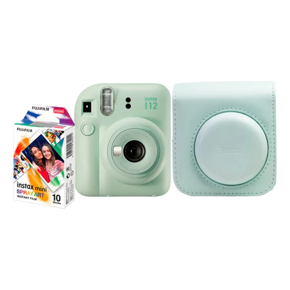 Kit Camera Instax Mini 12 com Bolsa e Filme 10 Foto Verde