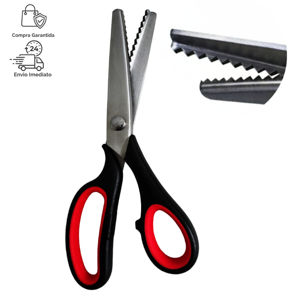 Tesoura De Picotar Zig Zag Corta Papeis Cartolina EVA Tecidos Couro Scrapbook Artesanato em Oferta na Shopee