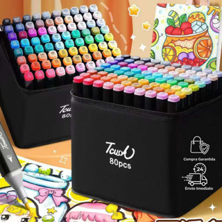 24/36/48/60/80/100/120 peças marcador de ponta dupla conjunto especial de canetas aquarela + BRINDE Livro De Colorir em Oferta na Shopee