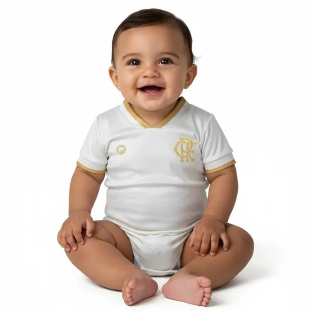 Body Premium Flamengo Branco Torcida Baby em Oferta na Shopee