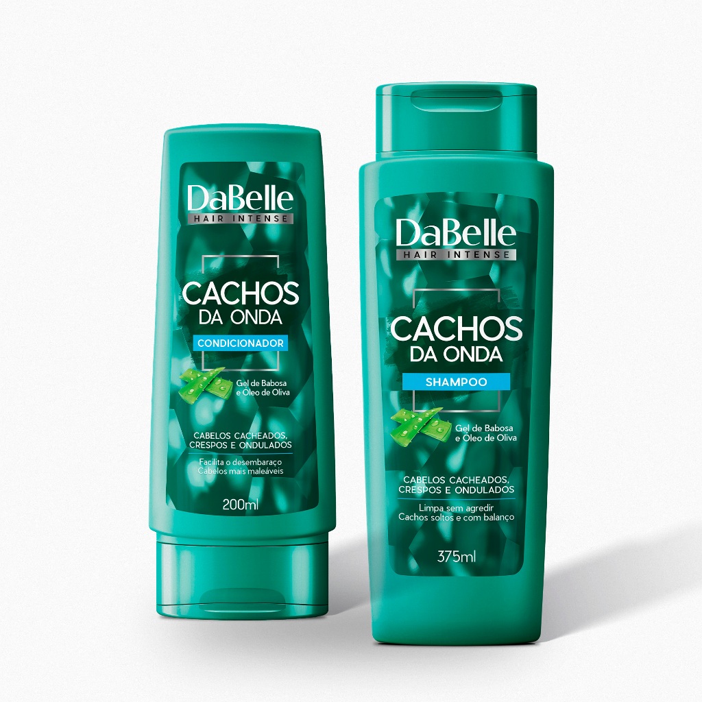 Kit Shampoo 375ml e Condicionador 200ml Cachos da Onda DaBelle Hair em Oferta na Shopee