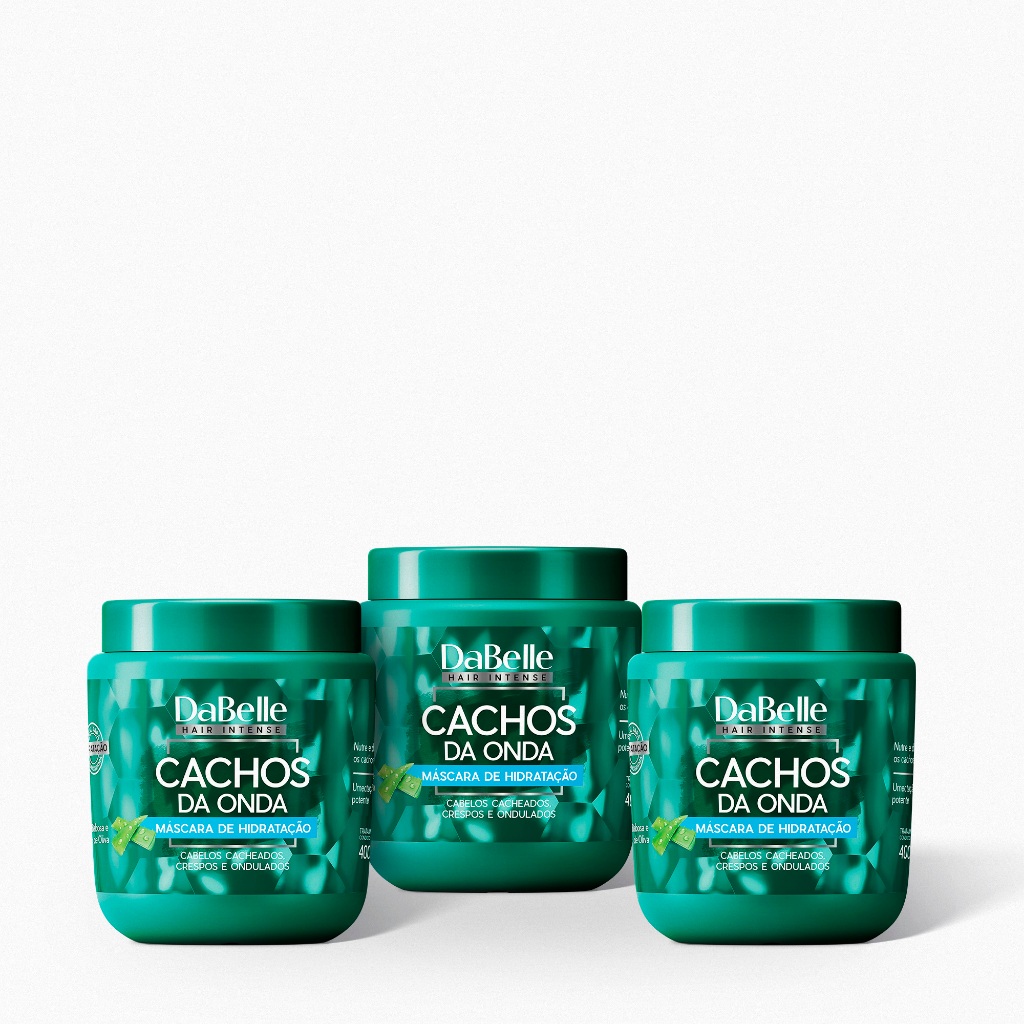 Combo Cachos da Onda 3 Máscaras de 400g Dabelle Hair em Oferta na Shopee